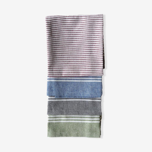 ROYAL HAIL Subtle Stripe Kitchen Towel Cotton for Home, Soft & Highly Absorbent Towel for Kitchen, 18 x 28 inch - Set of 4