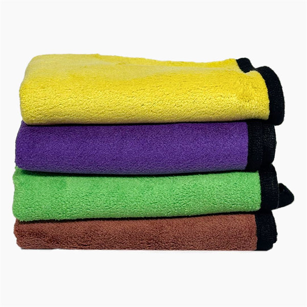 Micro fiber 500 GSM 30*40  Cloth for Car Cleaning and Detailing - Dual Sided, Extra Thick Plush   Towels Lint-Free Assorted  Set of 4