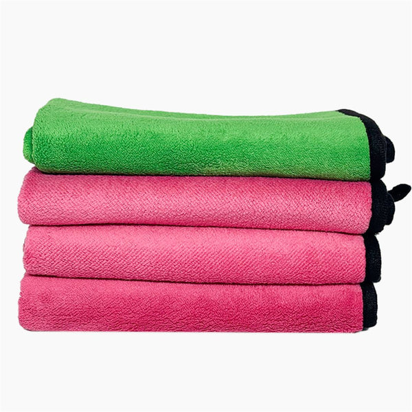 Micro fiber 500 GSM 40*40  Cloth for Car Cleaning and Detailing - Dual Sided, Extra Thick Plush   Towels Lint-Free Assorted  Set of 4