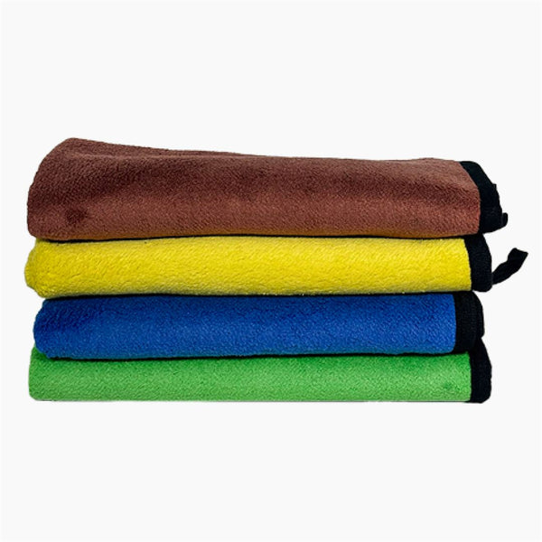 Micro fiber 500 GSM 40*40  Cloth for Car Cleaning and Detailing - Dual Sided, Extra Thick Plush   Towels Lint-Free Assorted  Set of 4