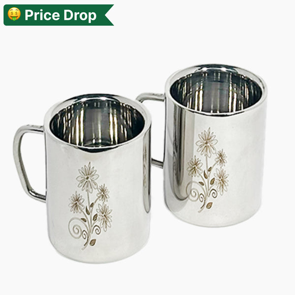 Stainless Steel Modern SIP Coffee Mug Set of 2 - for Mug/Tea/Coffee Serving Mug