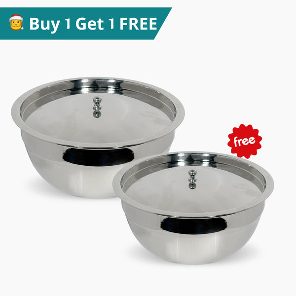 Stainless Steel Serving Bowl 2 L with FREE 1L